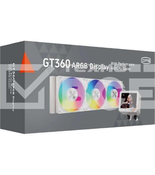 Система охлаждения PCCooler GT360 ARGb Display WH (310W, 360мм, LED temp., белый, ARGb/Fans: 3x120мм, 99CFM, 41.5dBA, 3000RPM/Pump 15dBA, 2600RPM, Rad thickness 27мм/S: 1851, 1700, 1200, 115X, AM5, AM4)
