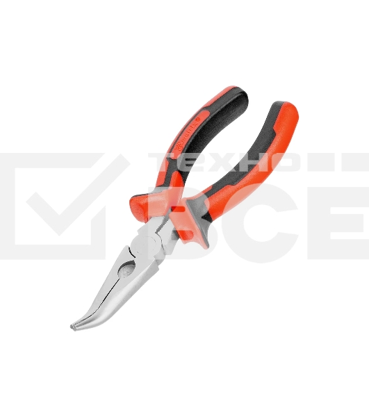 Длинногубцы Matrix 17420 NICKEL 160 мм, изогнутые никелированные, двухкомпонентные рукоятки