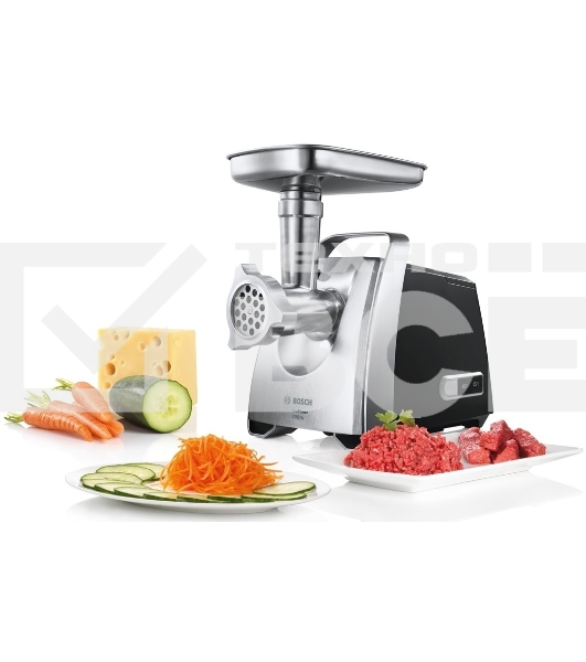 Мясорубка электрическая Bosch MFW68680 черный, 2200 Вт, 4.3 кг/мин, реверс, защита от перегрузки, насадки - 5