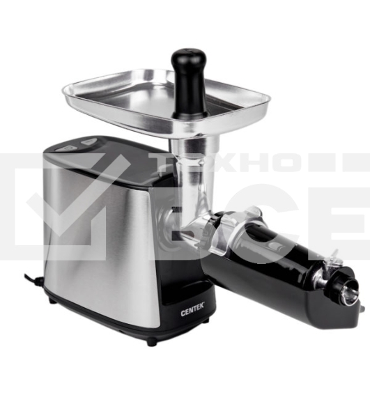 Мясорубка электрическая Centek CT-1617 Juice серебристый, 2000 Вт, 2.0 кг/мин, реверс, защита от перегрузки, насадки - 5