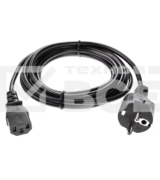 Кабель компьютер - розетка 3m 220V (Европейский стандарт) VCOM/TELECOM