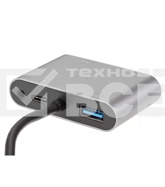 Адаптер USB Type-Cm-->VGA, HDMI 4k*30Hz, USB3.0, PD, Audio,iOpen (Aopen/Qust/VCOM)<ACU4511>