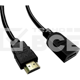 Кабель-удлинитель аудио-видео Buro HDMI (m)/HDMI (f) 2м. позолоч.конт. черный (BU-HDMI2.0-EXTND-2M)