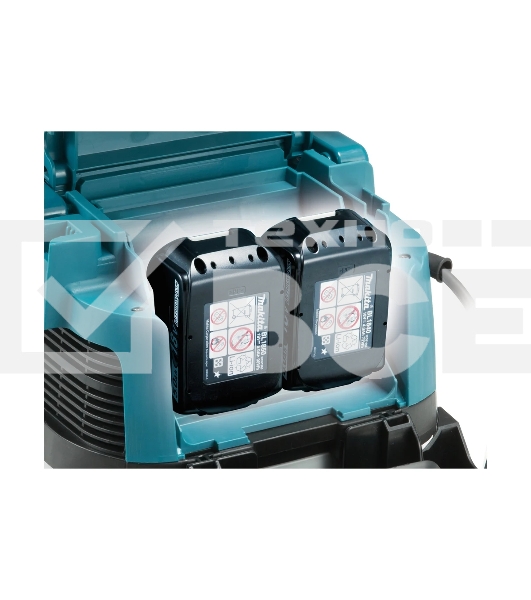 Строительный пылесос Makita DVC150LZ гибридное, белый, 320 Вт, уборка сухая/влажная, пылесборник мешок/контейнер, 15 л