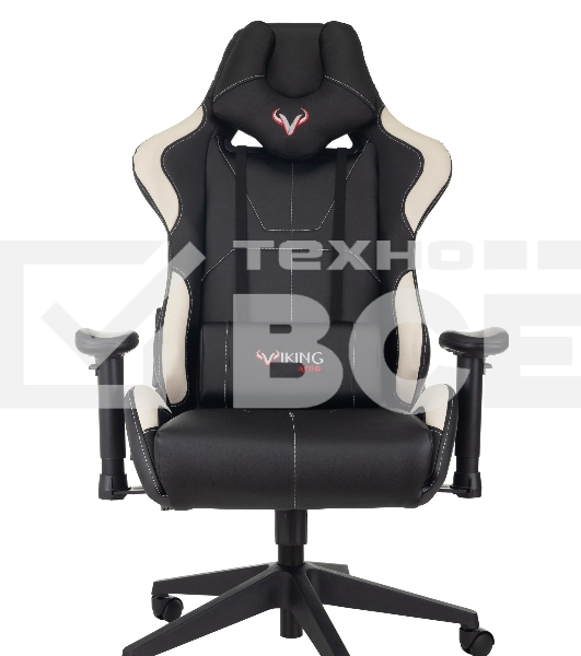 Кресло игровое Бюрократ VIKING 5 AERO WHITE черный/белый искусственная кожа
