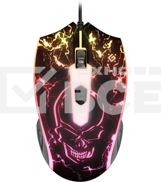 Мышь проводная Defender Overmatch GM-069 черный, 2400 dpi, USB, кнопки - 4