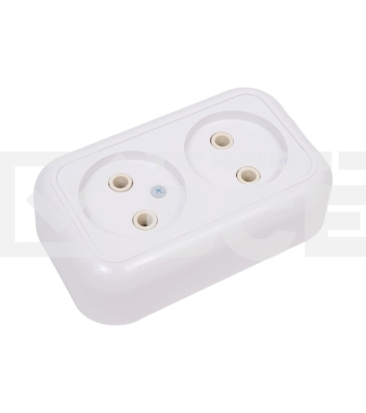 Розетка 2-м Кунцево ОП Валентина 10А IP20 РА10-382 бел. 5416