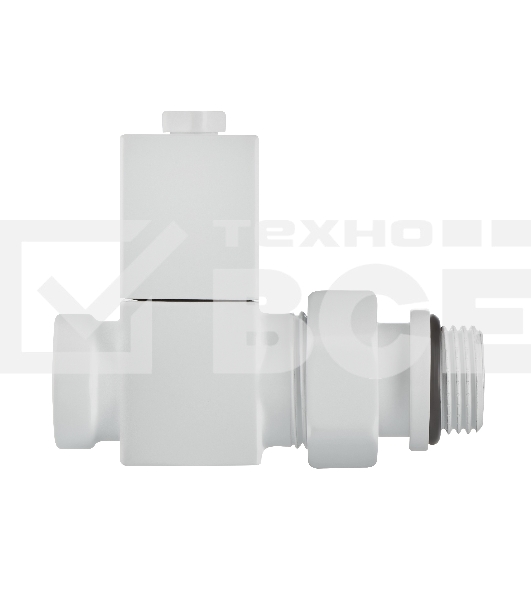 Набор дизайн-вентилей Royal Thermo CUBE, прямой (белый) 1/2