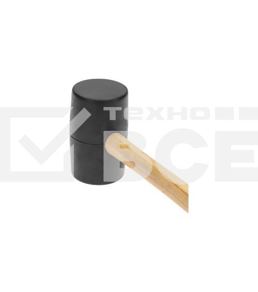 Киянка резиновая Kranz KR-12-8144 680 г, черная резина, деревянная рукоятка