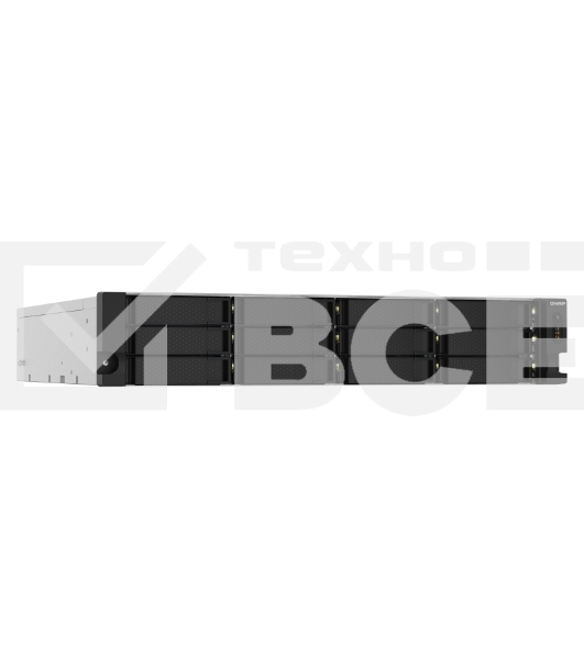 Сетевое хранилище без дисков SMB QNAP TS-1232PXU-RP-4G 12-Bay quad-core 64-bit AL324 1.7 GHz rackmount NAS with 250W redundant PSU, 4GB DDR4 UDIMM RAM (max 1x16GB), SATA 6Gb/s, 2x 10GbE SFP+ LAN, 2x2.5 GbE LAN, 1x PCIe Gen2 x2 slot. W/o RAIL-B02