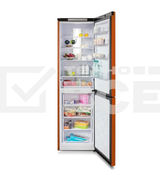 Холодильник Бирюса Б-T980NF оранжевый двухкамерный 240/130 л морозильник снизу, No Frost