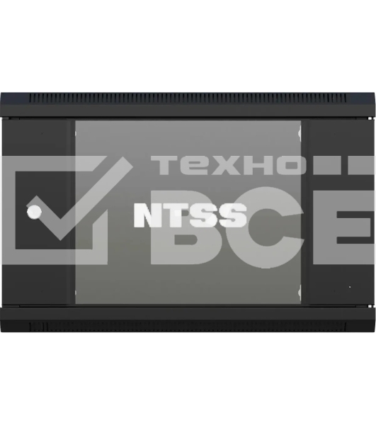 Шкаф коммутационный NTSS NTSS-W12U6045GS (NTSS-W12U6045GS-BL) настенный 12U 570x450мм пер.дв.стекл 60кг черный 350мм 22.2кг 220град. 635мм IP20 сталь