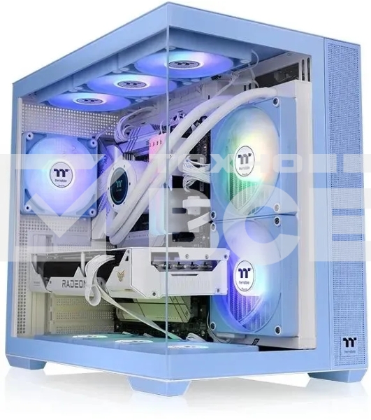 Компьютерный корпус Thermaltake View 380 TG ARGB синий без БП ATX 6x120mm 2x140mm 1x200mm 2xUSB3.0 audio bott PSU