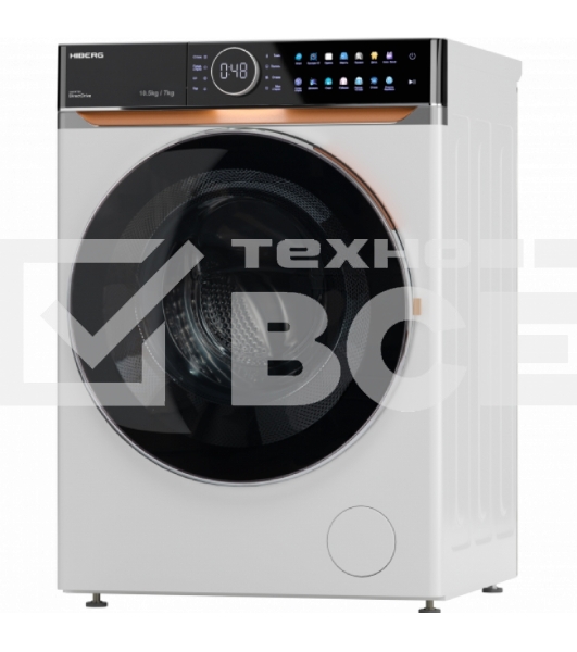 Стирально-сушильная машина HIBERG i-DDQ10 - 10714 W белый загр. фронтальная макс.: 10,5 кг 1400 об/мин класс: А+++