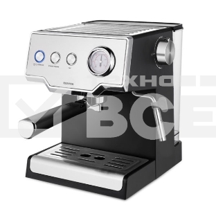 Кофеварка рожковая Centek CT-1167 черный/серебристый, исп. кофе - молотый, 1.6 л, 850 Вт, 20 бар.