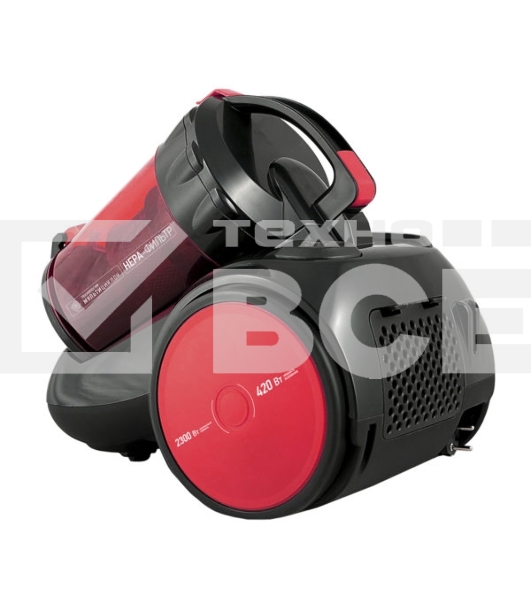 Пылесос Centek CT-2524 черный/красный, 420/2300 Вт, уборка сухая, пылесборник контейнер, 2 л