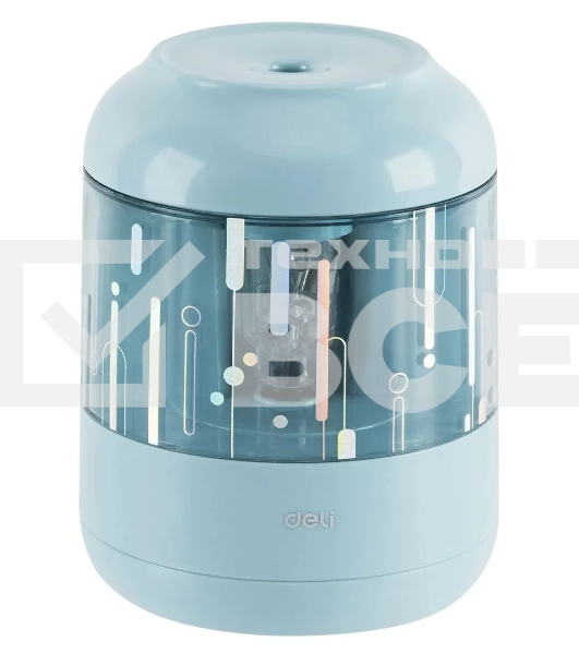 Точилка для карандашей электрическая Deli EH508-BL, 1 отверстие, пластик, синий (батарея)