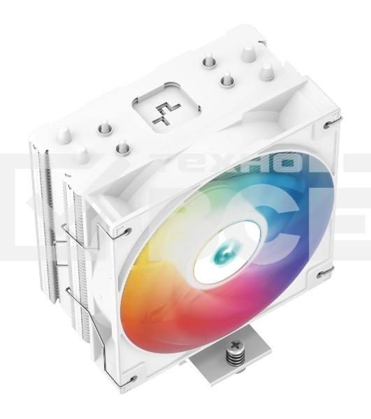 Кулер для процессора DEEPCOOL AG400 WH ARGB белый, 120 мм, алюминий/медь, 2000 об/мин, 31.6 дБ, 4 pin, 220 Вт, 150 мм