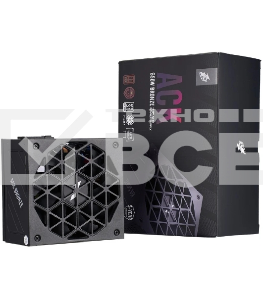 Блок питания 1STPLAYER ACK BRONZE 650W (HA-650AA2), 650Вт, 80 PLUS Bronze, 140мм, черный