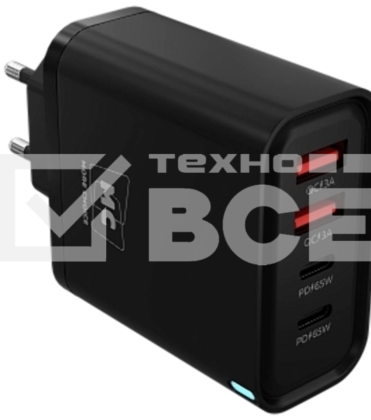 Сетевое зарядное устройство MORE CHOICE NC95 2USB+2Type-C 3.0A PD 65W, черный