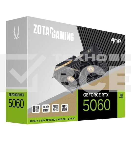 Видеокарта Zotac RTX 5060 AMP 8Gb GDDR7 128bit 3xDP HDMI 2FAN MEDIUM PACK