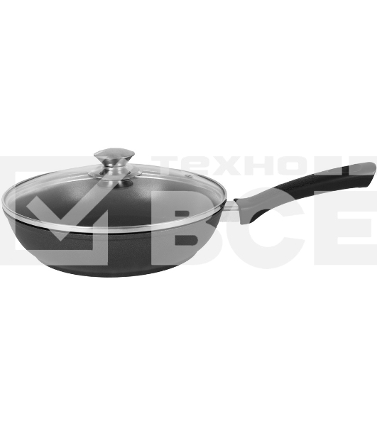 Сковорода Kukmara С269а 260/60-м с ручкой, со стекл.крышкой (с ут. дном) АП