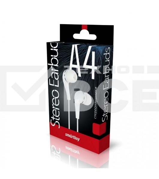 Внутриканальные наушники Smartbuy A4, белые, коробка (SBE-012K) /60