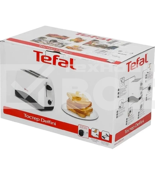 Тостер Tefal TT130130 850 Вт, белый