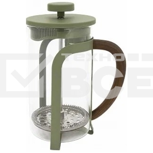Френч-пресс DOMENIK DMF251 COLOR&WOOD серо-зеленый 350 мл
