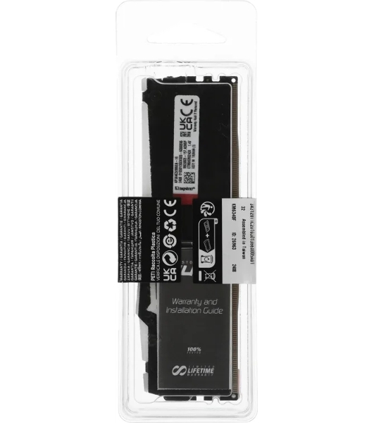 Оперативная память Kingston Fury Beast, DDR5, 16Gb (1x16 Gb), 6400 MHz, CL32, радиатор, RGb, черный