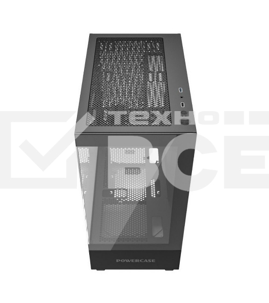 Корпус компьютерный Powercase Vision Micro M, Tempered Glass, чёрный, mATX  (CVMMB-L0)