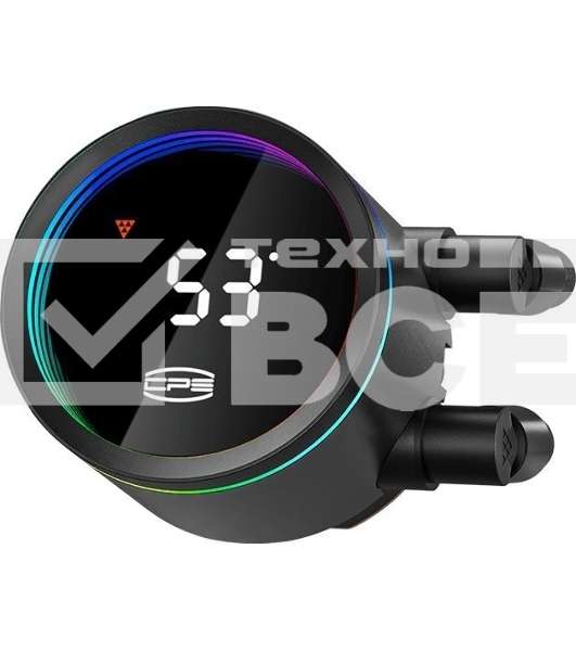 Система охлаждения PCCooler DA360 Pro ARGb Digital BK (300W, 360мм, LED temp., Black, ARGb/Fans: 3x120мм, 75.8CFM, 33.7dBA, 2200RPM/Pump height 57мм, 28dBA, 3000RPM, Rad thickness 27мм/S: 1851, 1700, 1200, 20XX, 115X, AM5, AM4)