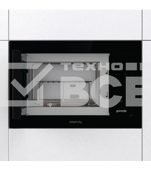 Встраиваемая микроволновая печь GORENJE BM235G1SYB черный 23 л, 900 Вт, переключатели - поворотный механизм/сенсор