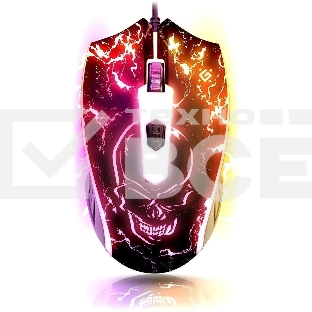 Мышь проводная Defender Overmatch GM-069 черный, 2400 dpi, USB, кнопки - 4