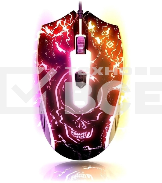 Мышь проводная Defender Overmatch GM-069 черный, 2400 dpi, USB, кнопки - 4