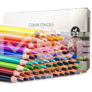 Карандаши цветные Deli 6568, липа, цветной корпус 72 цвета, металлическая коробка