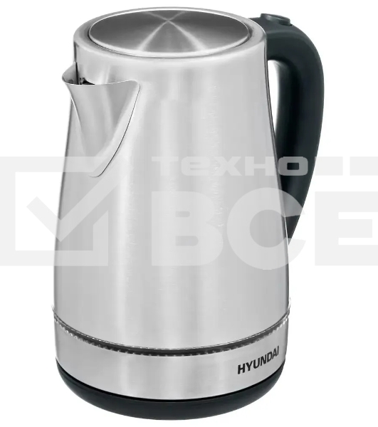 Чайник электрический Hyundai HYK-S3020 1.7 л, 2200 Вт, серебристый матовый/черный (корпус: металл)