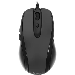 Мышь проводная A4Tech N-708X серый глянец/черный, 1600 dpi, USB, кнопки - 6
