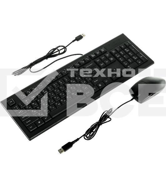 Комплект клавиатура+мышь A4Tech KR-8520D проводной, USB, 1200 DPI, чёрный