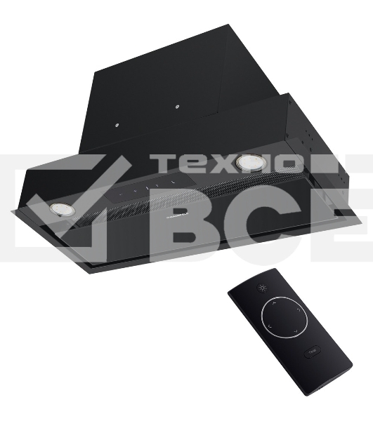 Вытяжка встраиваемая Maunfeld Fantasy Light 60 черная, 59.7 см, 800 куб. м/ч, 52 дБ