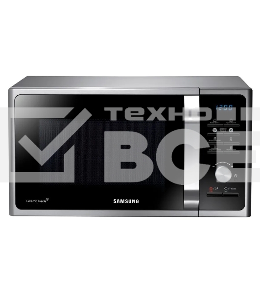 Микроволновая печь Samsung MS23F302TAS серебристый 23л 800Вт  кнопки, поворотный механизм