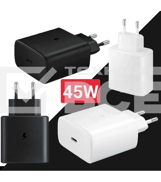 Блок питания (сетевой адаптер) Amperin USB-А, USB-C (YDS-TC045-011) 45W, черный