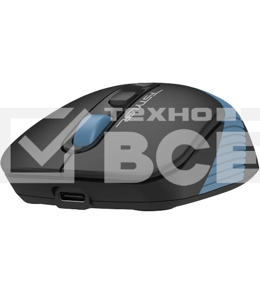 Мышь беспроводная A4Tech Fstyler FB10CS черный/синий, 2000 dpi, радиоканал, Bluetooth, USB, кнопки - 4