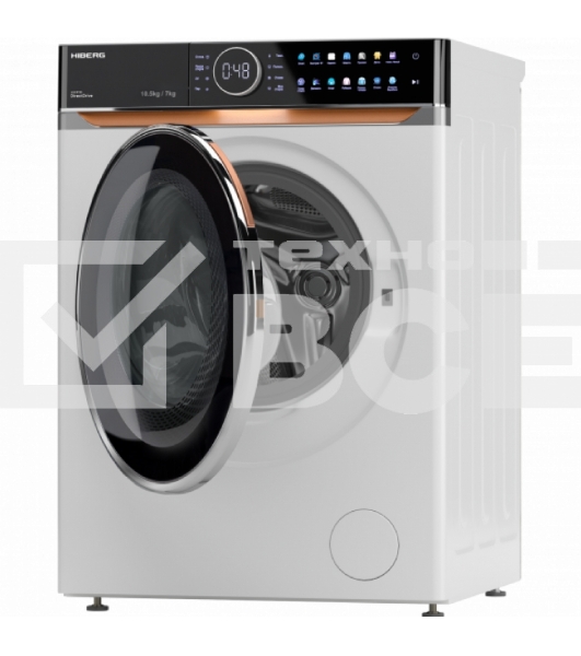 Стирально-сушильная машина HIBERG i-DDQ10 - 10714 W белый загр. фронтальная макс.: 10,5 кг 1400 об/мин класс: А+++