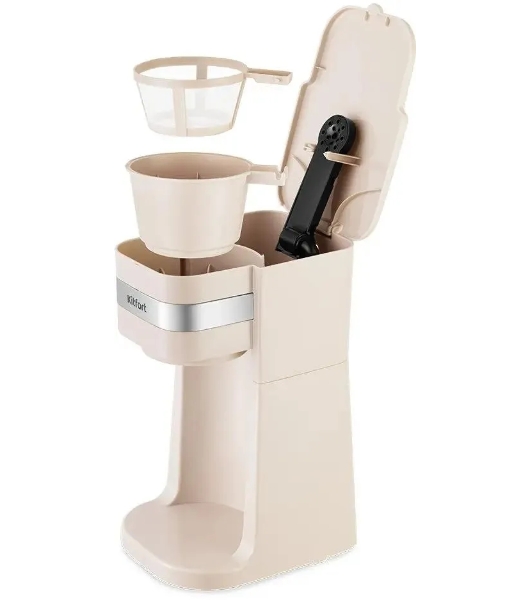 Кофеварка капельная Kitfort КТ-7317 бежевый/нержавеющая сталь, исп. кофе - молотый, 0.42 л, 750 Вт.