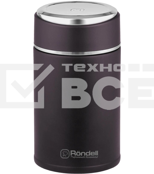 Термос для еды Rondell Tierno RDS-1661 0.7л. бордовый с чехлом картонная коробка