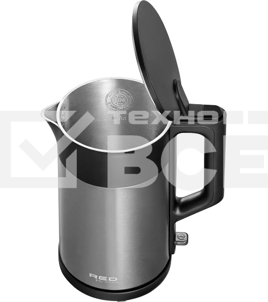 Чайник электрический Red Solution RK-M114 1.7л. 1500Вт черный/серый корпус: металл/пластик