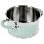 Кастрюля LARA LR02-540 MINT 16x9 см, 1,7 л, носик, индукционное дно, крышка с бортом, полипропилен, силикон, нержавеющая сталь, фото2