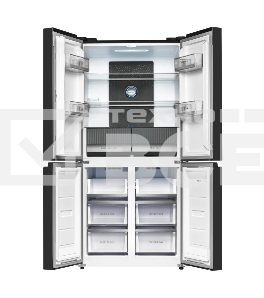 Холодильник Kuppersberg NFFD 186 BG черное стекло трехкамерный 303/172л морозилка сбоку, No Frost, Side by Side