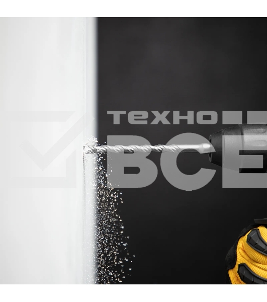 Бур по бетону Denzel двойная спираль, Cobalt W-tip, 6x160 мм, SDS PLUS